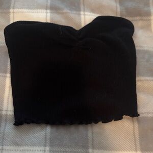 Black Ruffled Tube Top